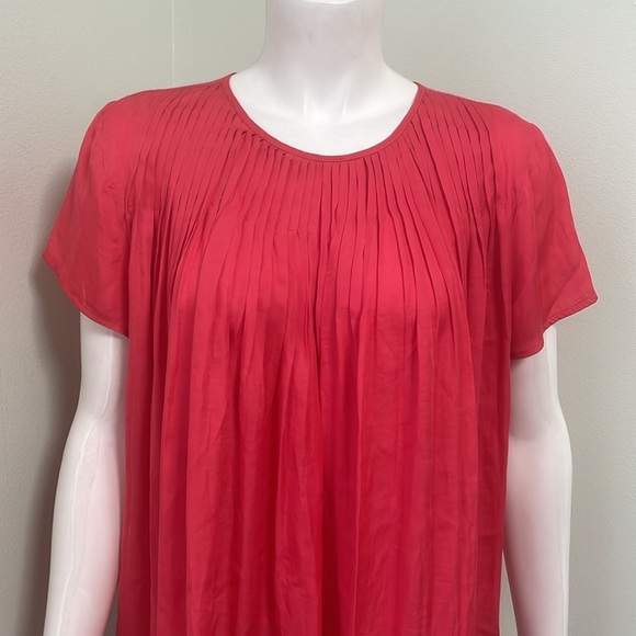 ANTHROPOLOGIE Dolan Pilar Pleated Watermelon Tee Medium - Picture 2 of 7
